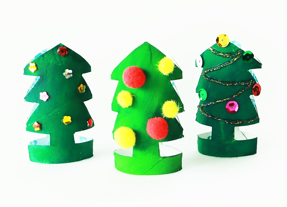 Toilet Paper Roll Christmas Trees