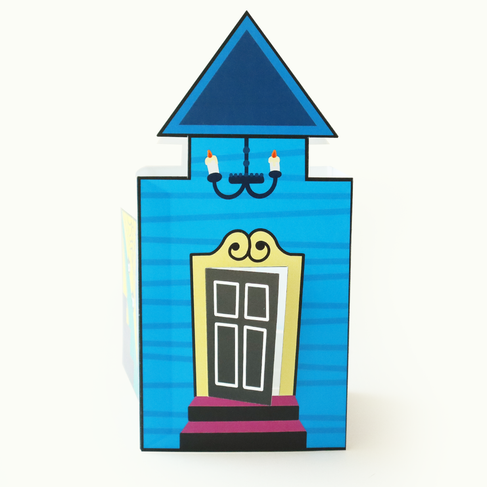 Easy Paper Halloween Haunted House Craft