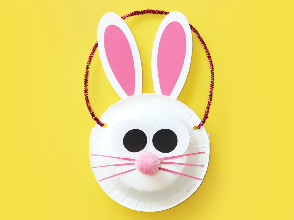 Easy Paper Plate Bunny Bag Fun kids craft for easter