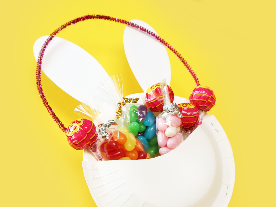 Easy Paper Plate Bunny Bag Fun kids craft for easter