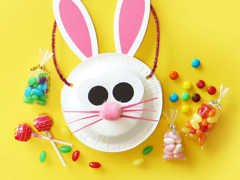 Easy Paper Plate Bunny Bag Fun kids craft for easter