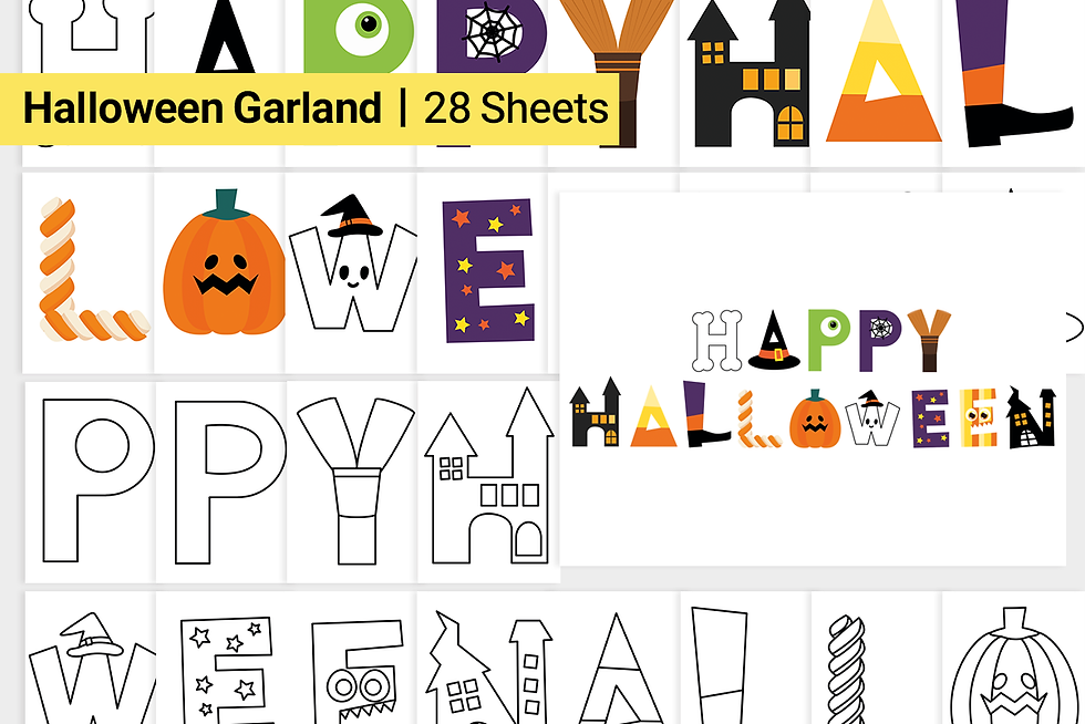 Printable Halloween Crafts Pack for Kids