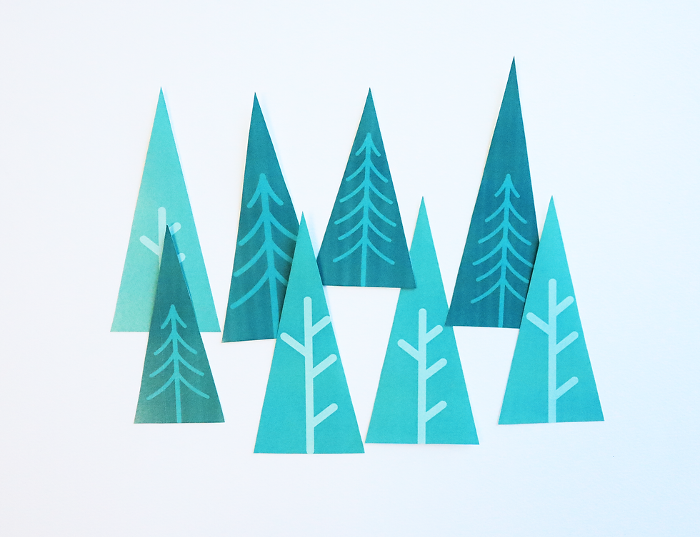 Bubble Wrap Winter Painting