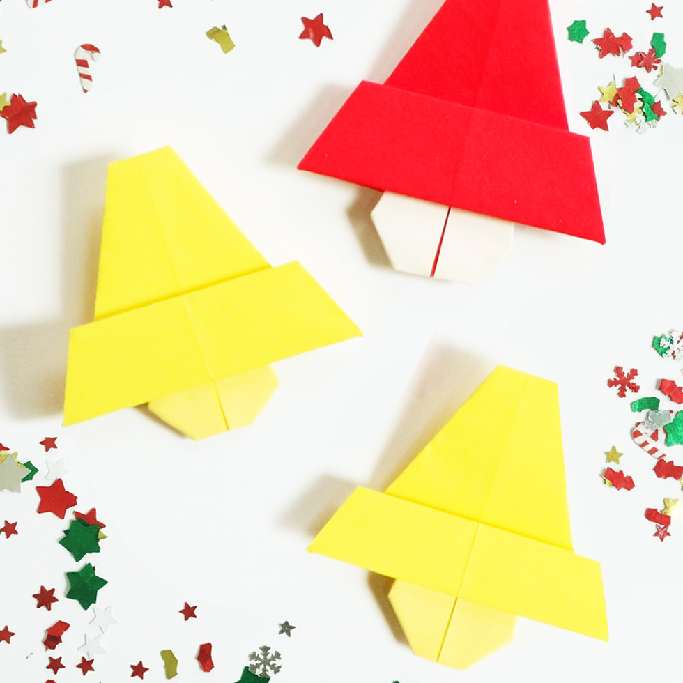 Easy Christmas Origami Bell Craft for Kids