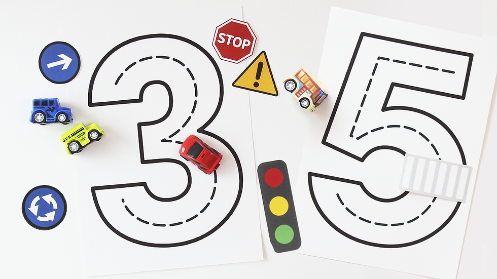Print & Drive Number Rhyme Mats
