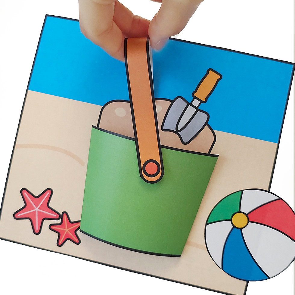 3D Summer Coloring Pages Kids Crafts Beach Sand Bucket