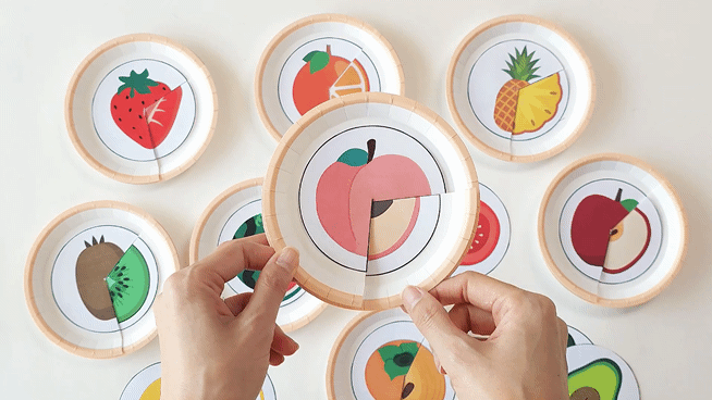 Fruit Matching Wheel Craft Printable for Kids