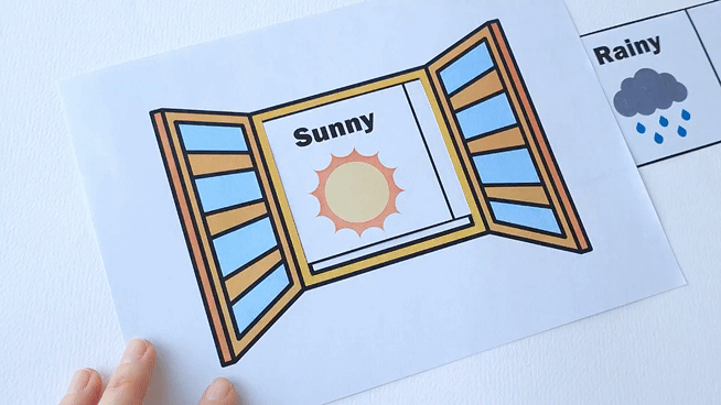 Weather Window Craft Weather English Vocabulary Craft for Kids | Interactive Weather Window ...