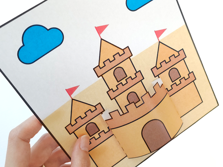 3D Summer Coloring Pages – Kids Crafts: Sandcastle