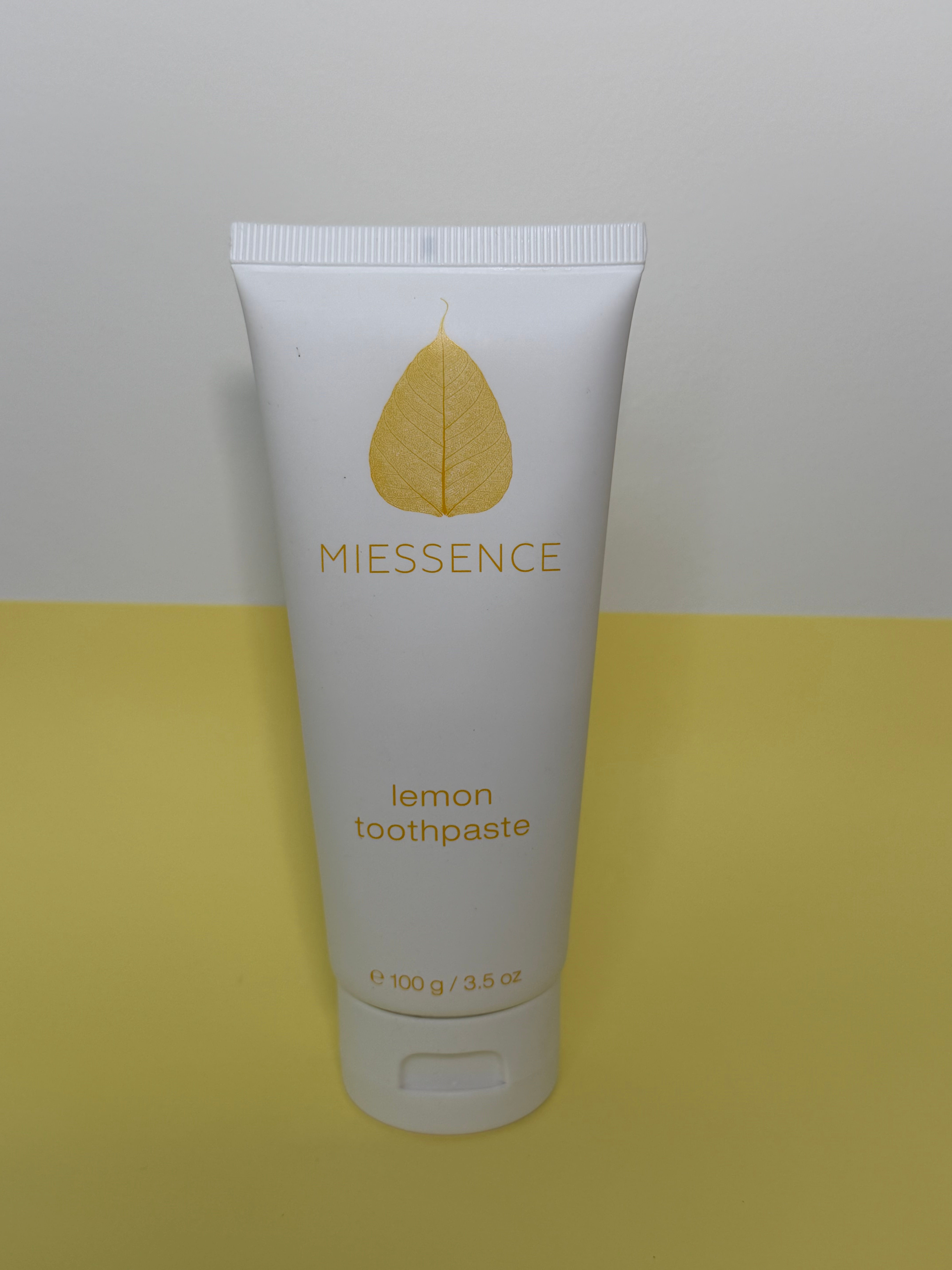 Lemon toothpaste in sugarcane tube