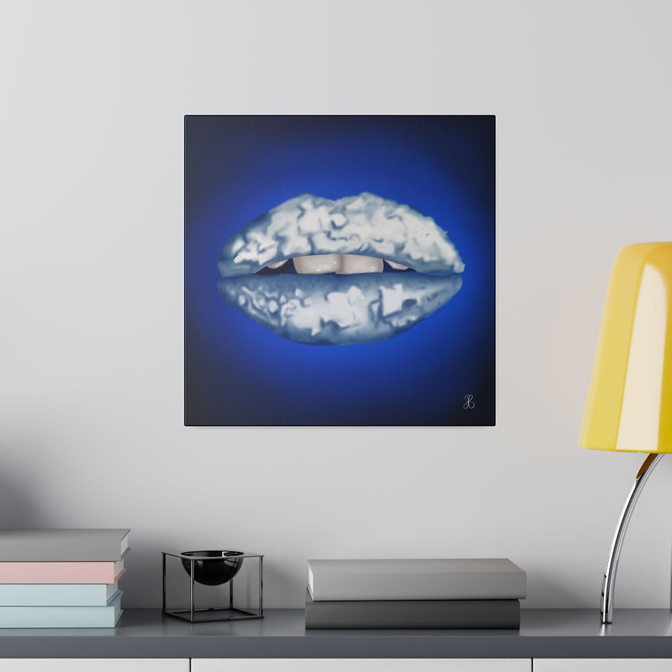 Miniature : Eco-Friendly Digital Art on Canvas with no - scare Format - 'Iceberg Lips' by Mad Lips 21