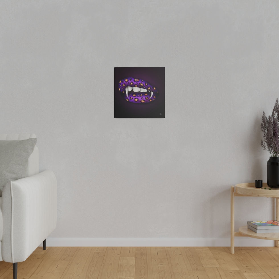 Miniature : Eco-Friendly Digital Art on Canvas with no - scare Format - 'Leopard Lips' by Mad Lips 21