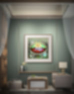 Eco-Friendly Digital Art on Canvas with no - scare Format - 'Secret Garden Lips' by Mad Lips 21