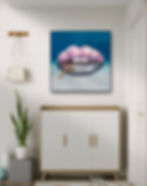 Eco-Friendly Digital Art on Canvas with no - scare Format - 'Plastic Under the sea Lips' by Mad Lips 21