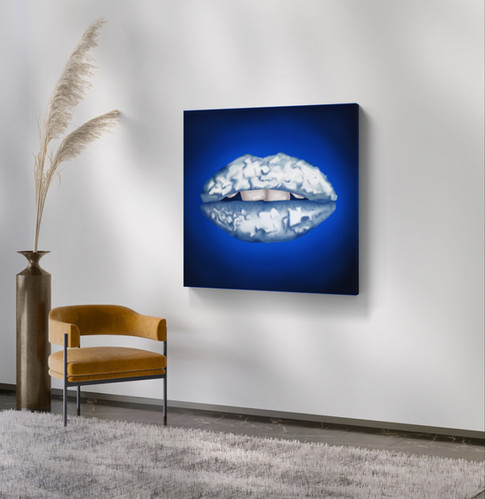 Eco-Friendly Digital Art on canvas with no frame - Iceberg Lips By