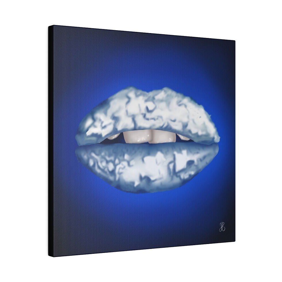 Thumbnail: Eco-Friendly Digital Art on Canvas with no - scare Format - 'Iceberg Lips' by Mad Lips 21