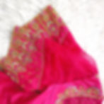 Thumbnail: Organza puff and pleated sleeve blouse with crisscross cut bead back.