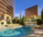 One of the luxurious pools at the Wynn Las Vegas surrounded by comfortable day beds.