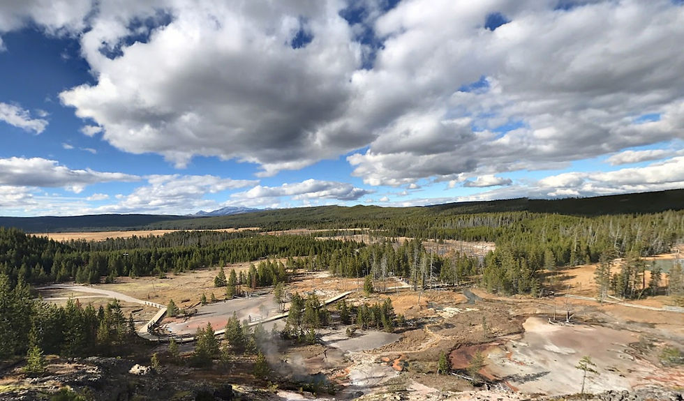 The view from Artist's Paint Pots Overlook over a mile from the trailhead parking lot.