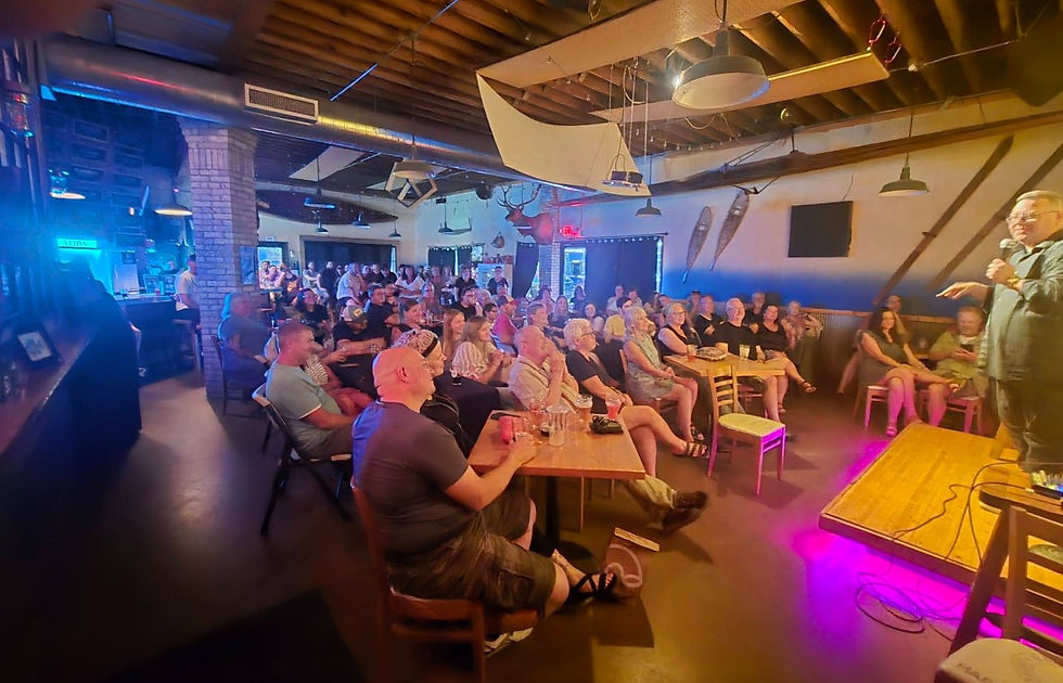 A packed house at the Beaver Island Brewing Comedy Club