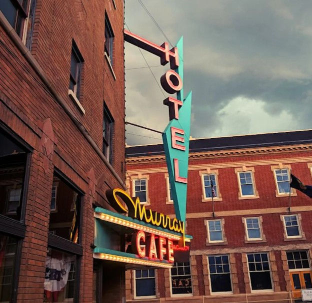 The history Murray Hotel in downtown Livingston.