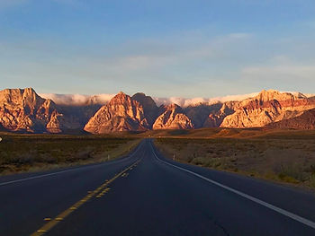 Red Rock Canyon seen from a distance.