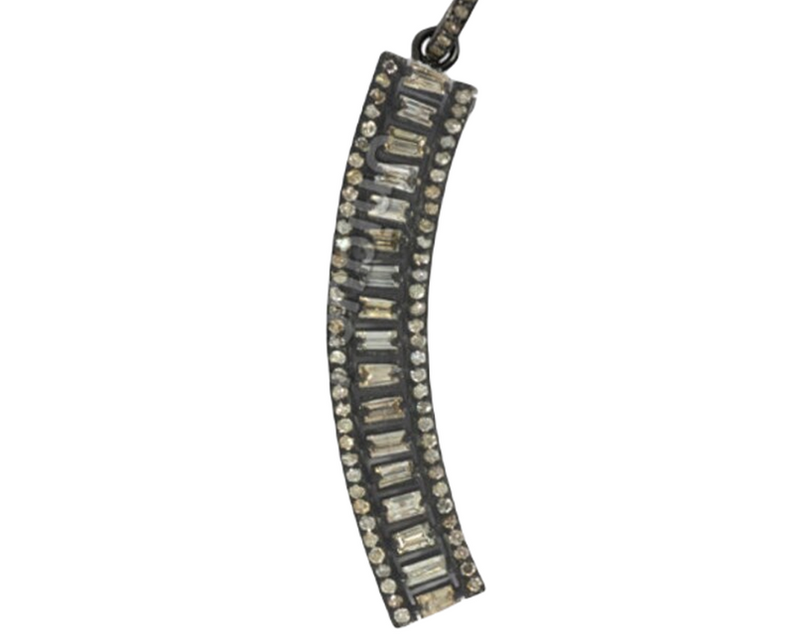 Moissanite Black Rhodium Plated Silver Fancy Pendant