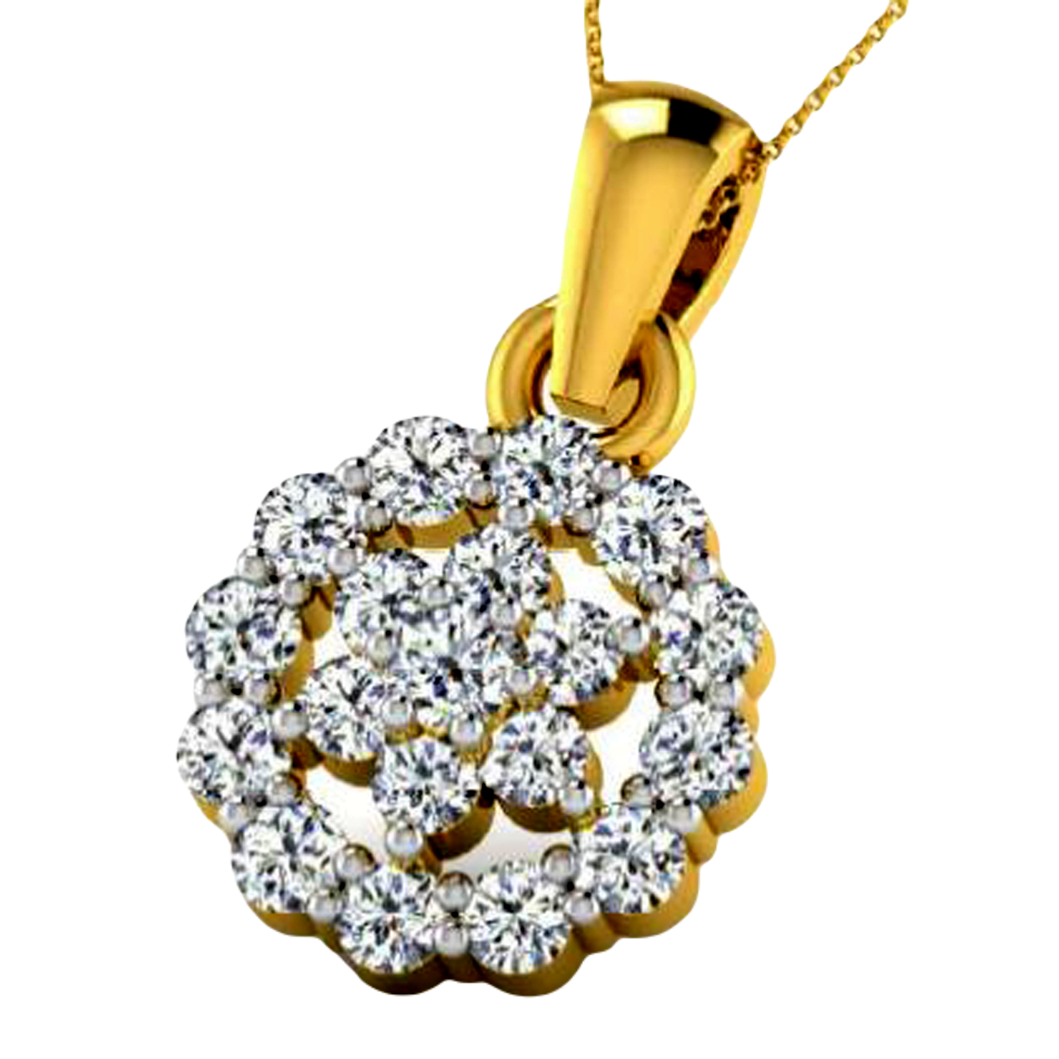 Moissanite Gold Plated Silver Dazzling Diva Pendant