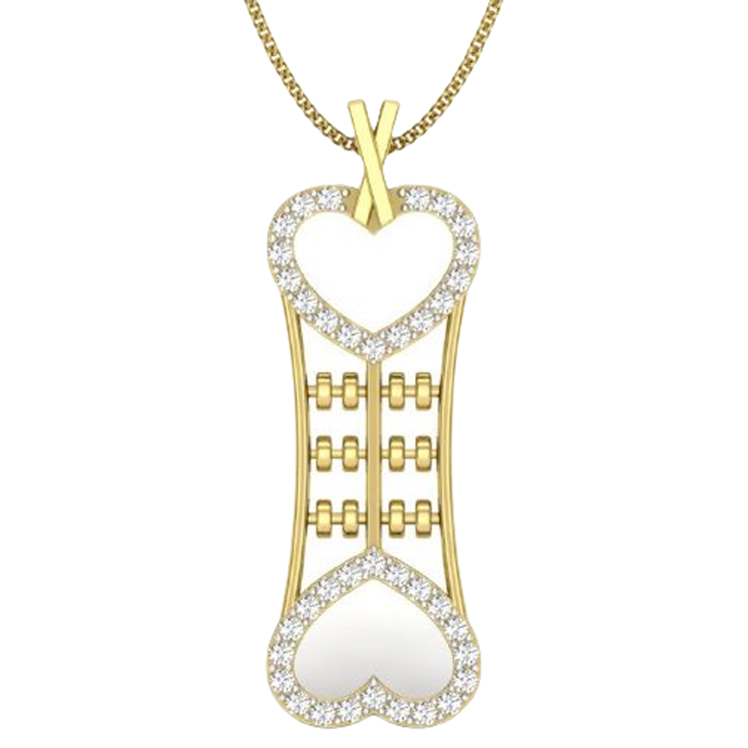 Moissanite Gold Plated Silver Abstract Beauty Pendant