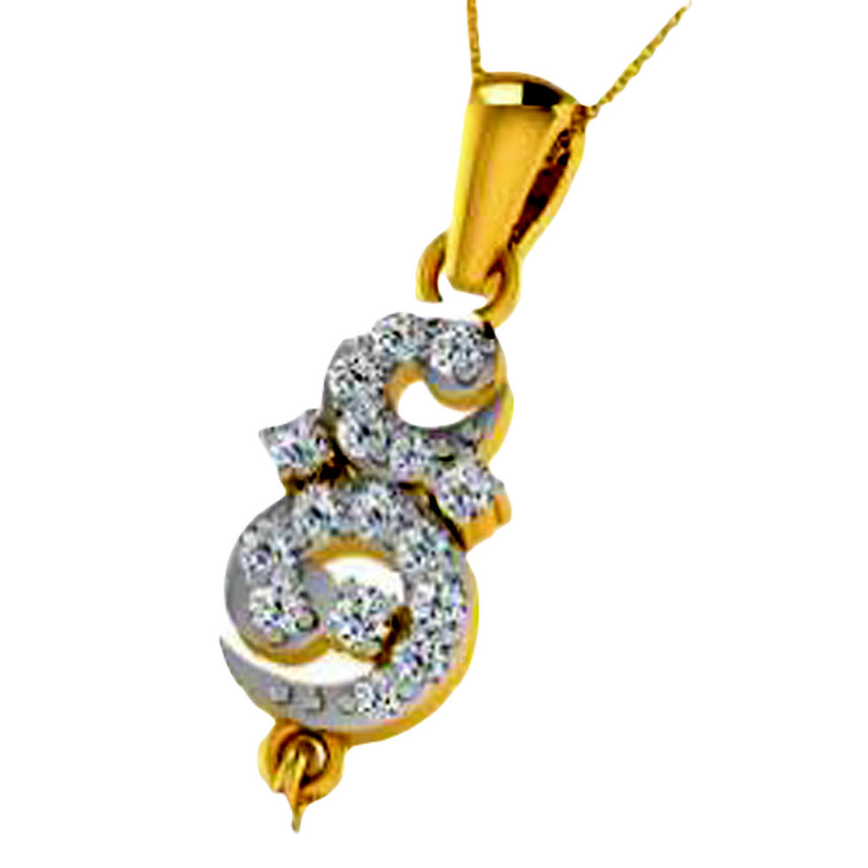 Moissanite Gold Plated Silver Classy Abstract Pendant
