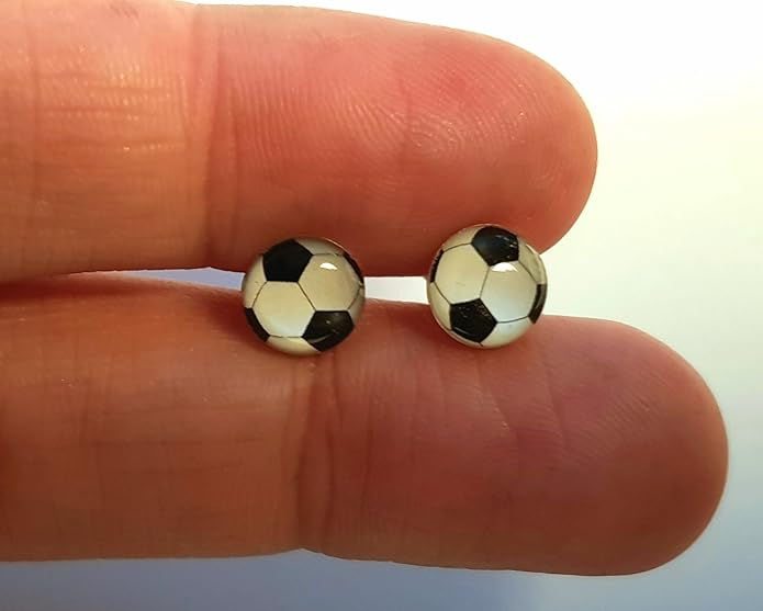 Sterling Silver Football Stud Earrings for Women