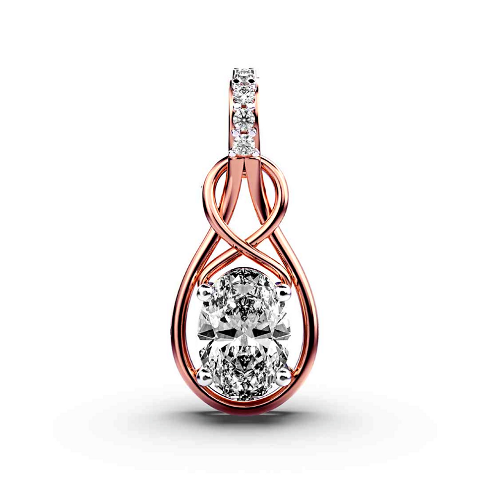Moissanite Rose Gold Plated Silver Enigma Pendant