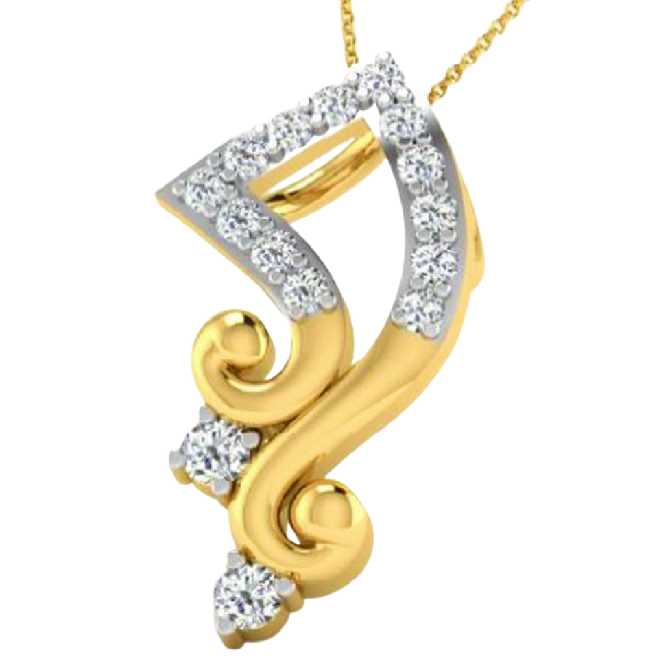 Moissanite Gold Plated Silver Golden Bloom Pendant