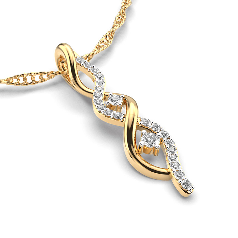 Moissanite Gold Plated Silver Orchid Oasis Pendant