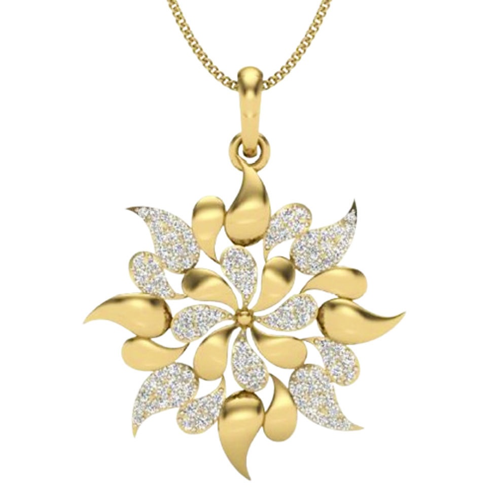 Moissanite Gold Plated Silver Geometric Pendant