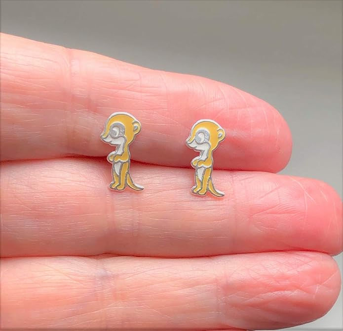 Sterling Silver Chipmunk Stud Earrings for Women