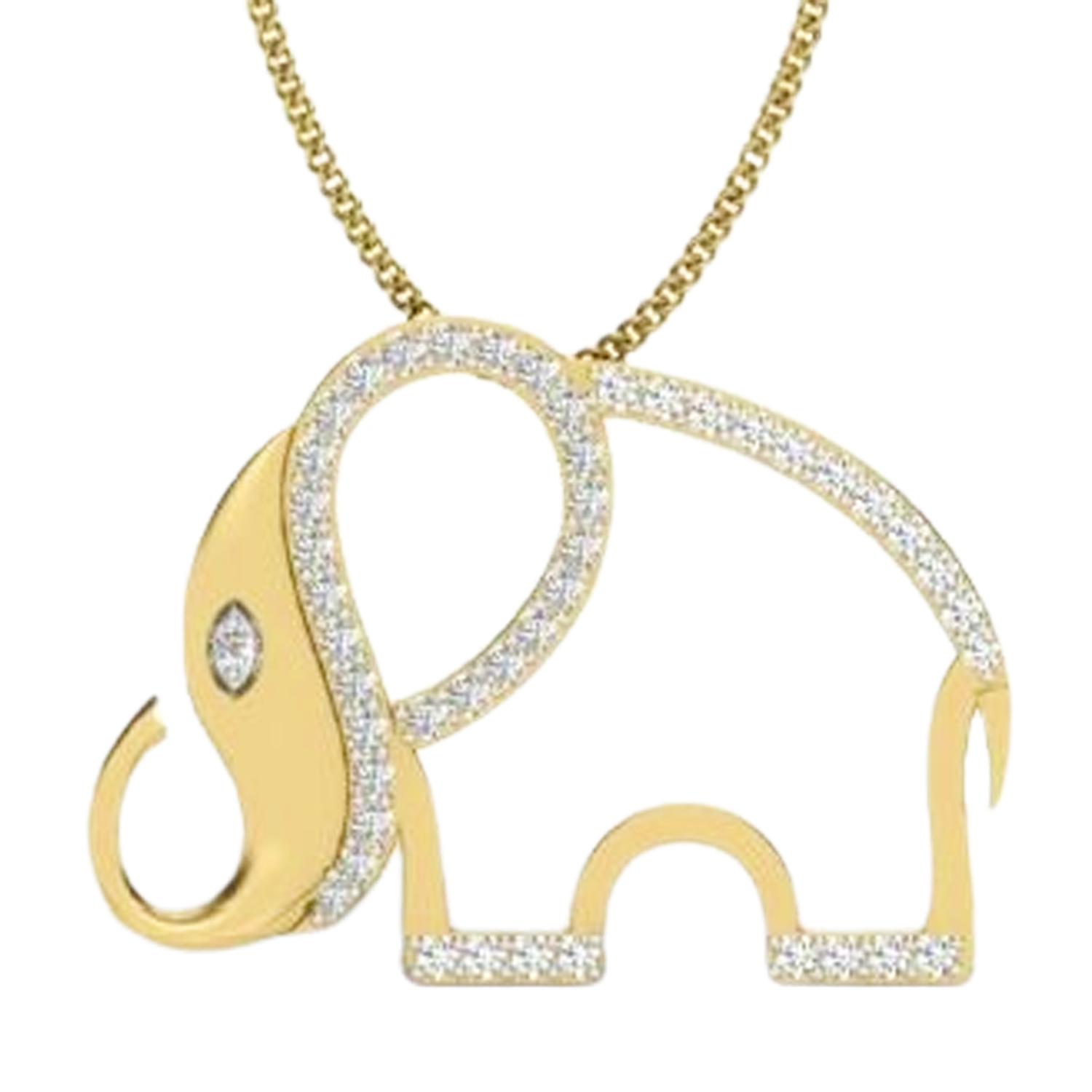 Moissanite Gold Plated Silver Curvy Beauty Pendant