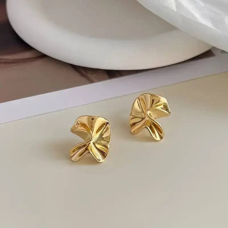 Gold Plated Silver Fancy Stud Earrings for Women