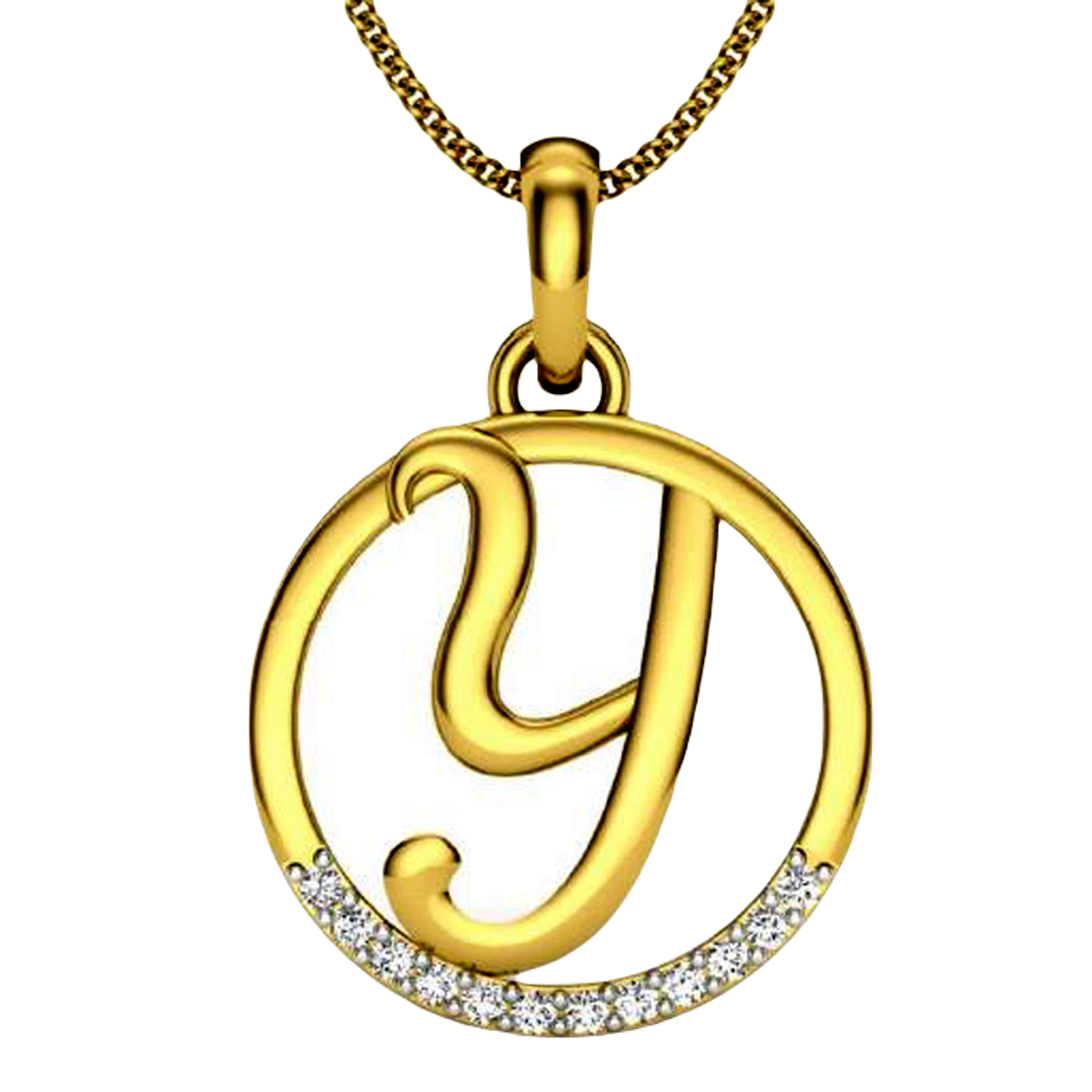 Moissanite Gold Plated Silver Classy Abstract Pendant