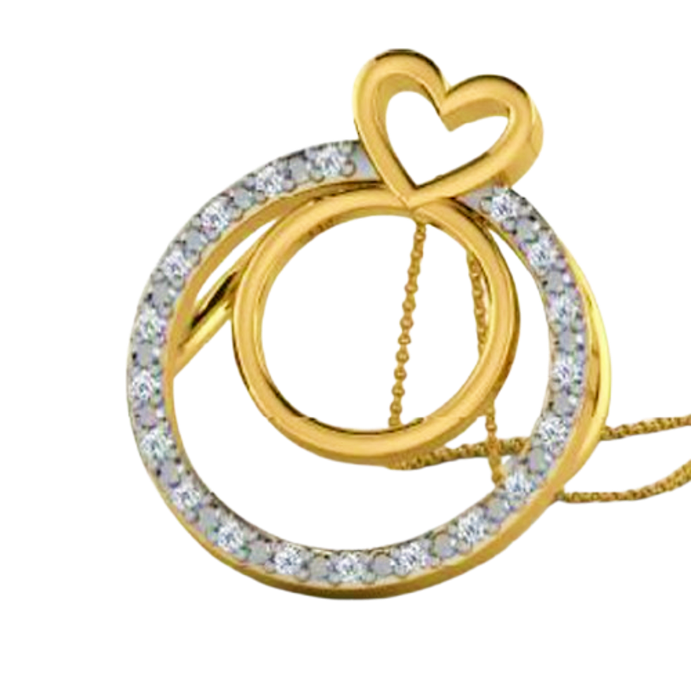 Moissanite Gold Plated Silver Geometric Pendant