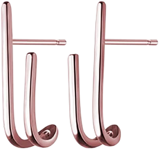 Rose Gold Plated Silver Fancy Stud Earrings for Women