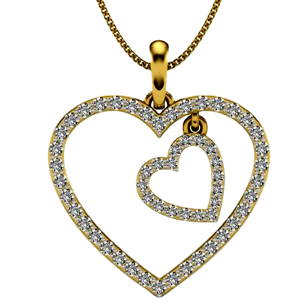 Moissanite Gold Plated Silver Abstract Beauty Pendant