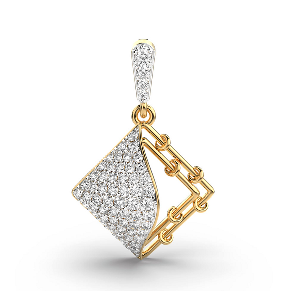 Moissanite Gold Plated Silver Angular Allure Pendant