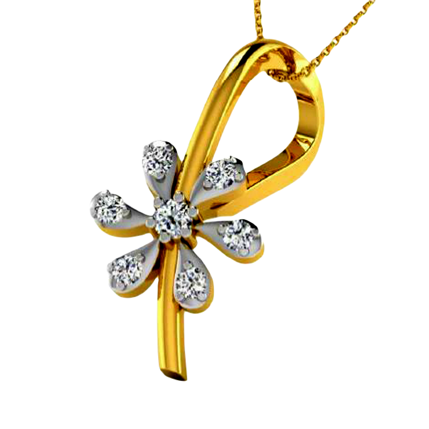Moissanite Gold Plated Silver Oh So Lovely Solitaire Pendant