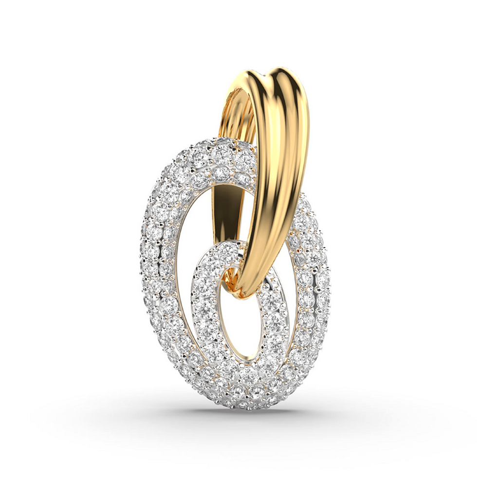 Moissanite Gold Plated Silver Classy Orbits Pendant