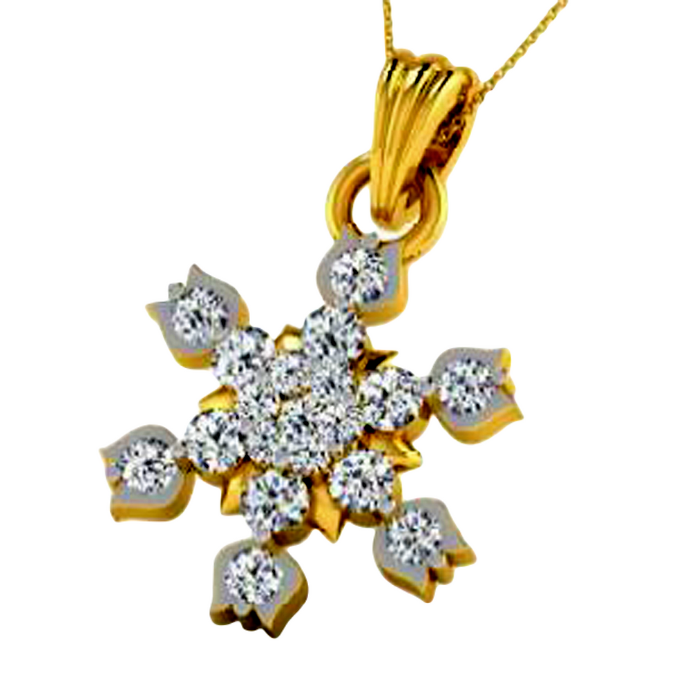 Moissanite Gold Plated Silver Circular Love Pendant