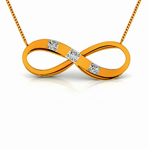 Moissanite Gold Plated Silver Minimalist Infinity Pendant