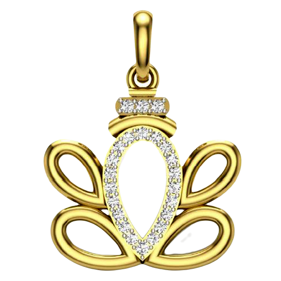 Moissanite Gold Plated Silver Cluttered Sparkle Pendant