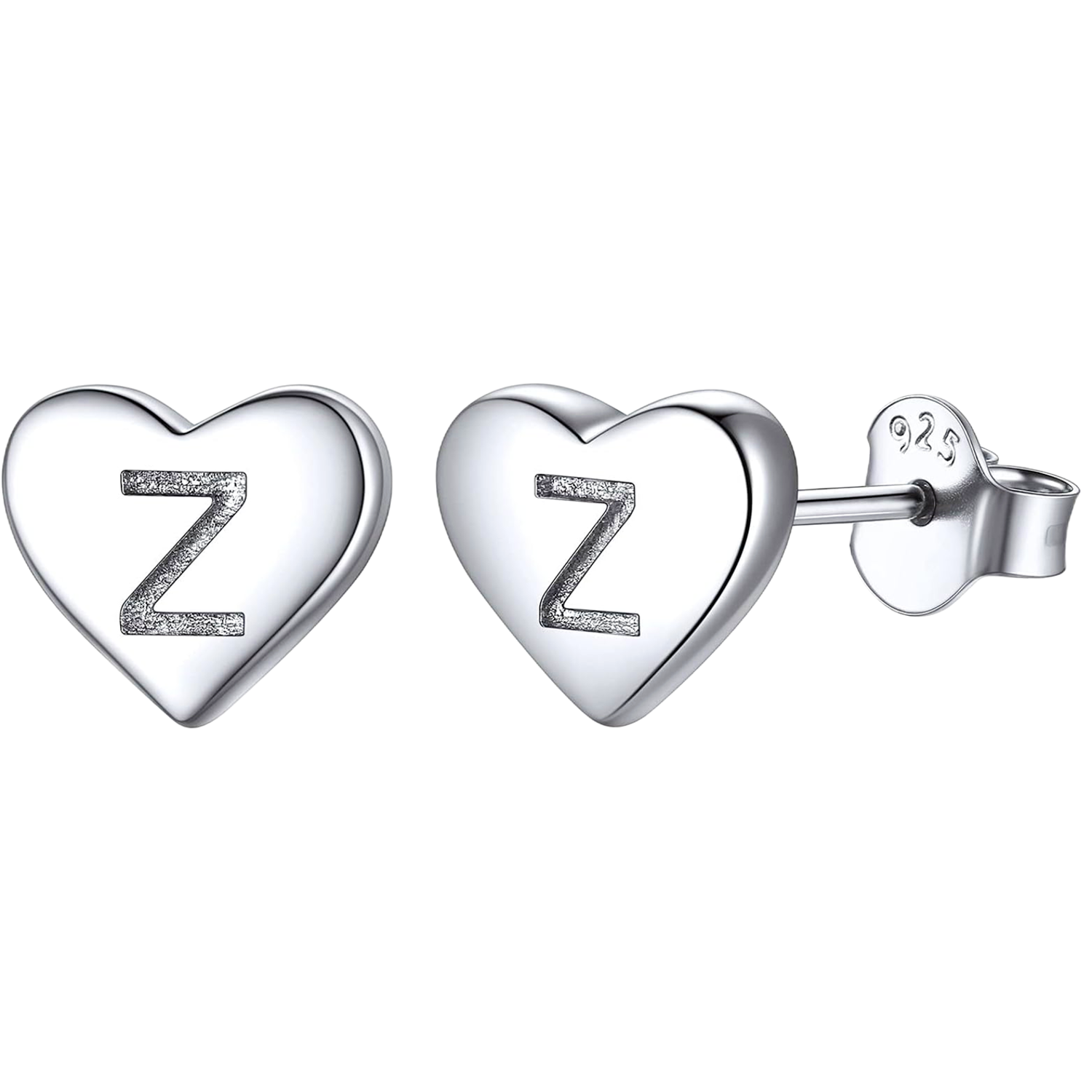 Sterling Silver Heart Stud Earrings for Women
