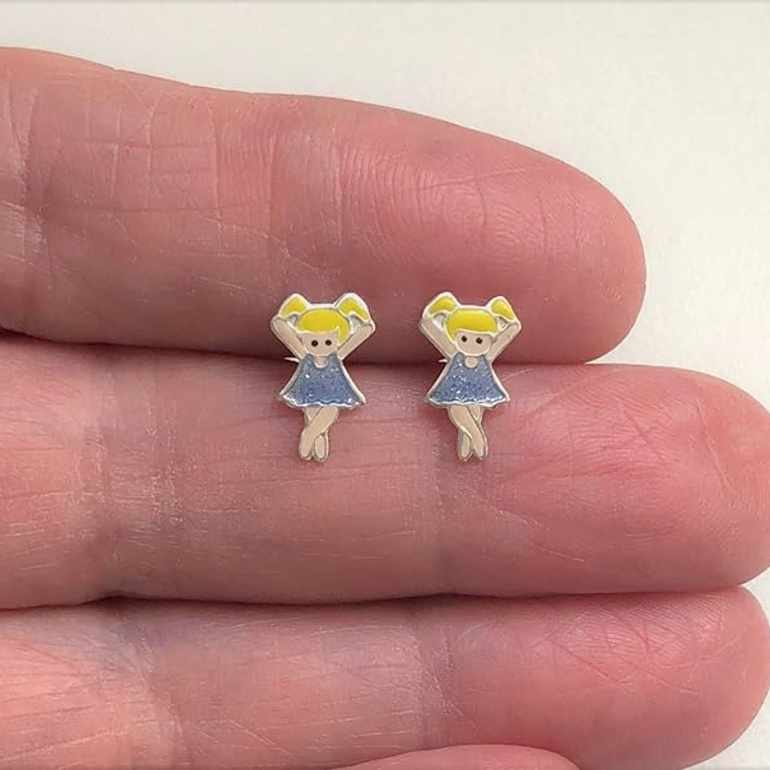 Sterling Silver Girl Stud Earrings for Women